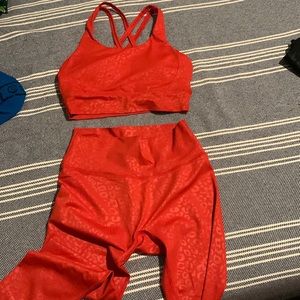 BuffBunny Red Leopard Print Activewear Set